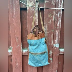 Lucky Brand Abbey Road Foldover Denim Bag